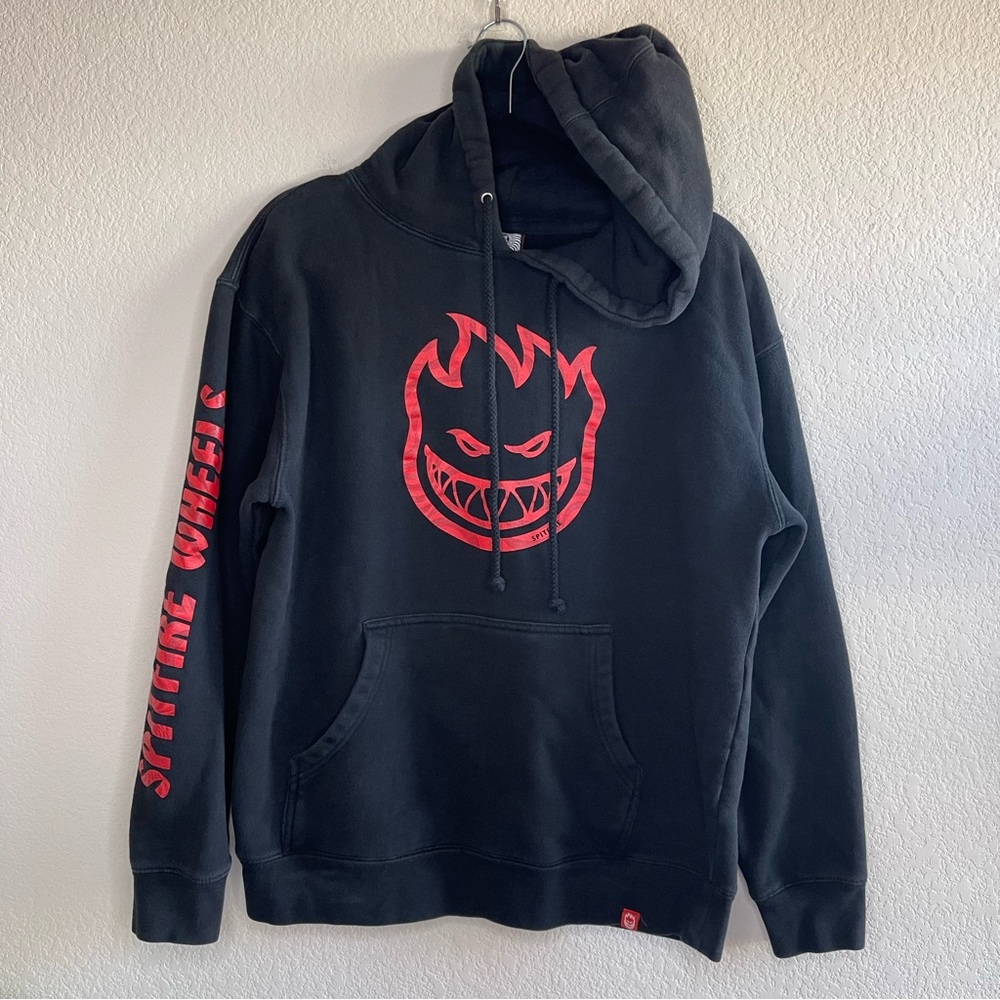 ✨Spitfire Wheels x The End | Big Head Flame Graphic Printed Hoodie Sweatshirt